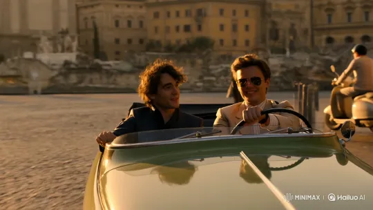 Vintage Convertible Drive Through Italian Cityscape – AI Generated Video | Hailuo AI