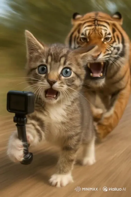 Surviving a Tiger Chase – AI Generated Video | Hailuo AI
