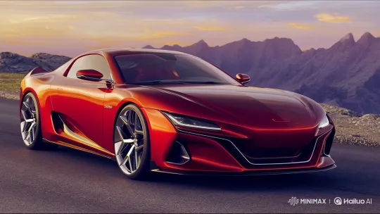 Luxury Sports Car Showcase on Mountain Road – AI Generated Video | Hailuo AI