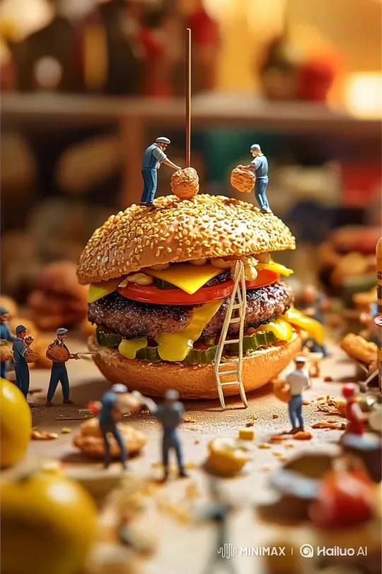 Fast Food Fusion: Zinger Burger with Ice Cream & Chocolate – AI Generated Video | Hailuo AI