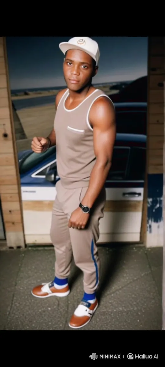 Young Black Man Poses Confidently in Athletic Style – AI Generated Video | Hailuo AI
