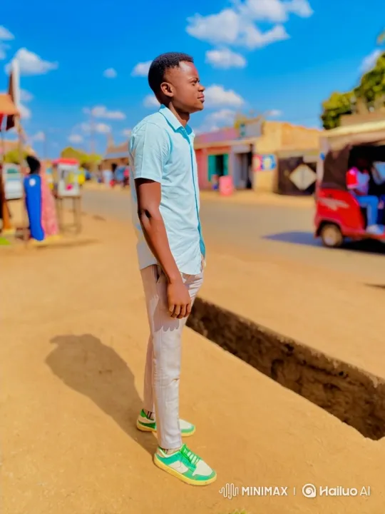 Young Man Smiles Thoughtfully on Dusty Road – AI Generated Video | Hailuo AI
