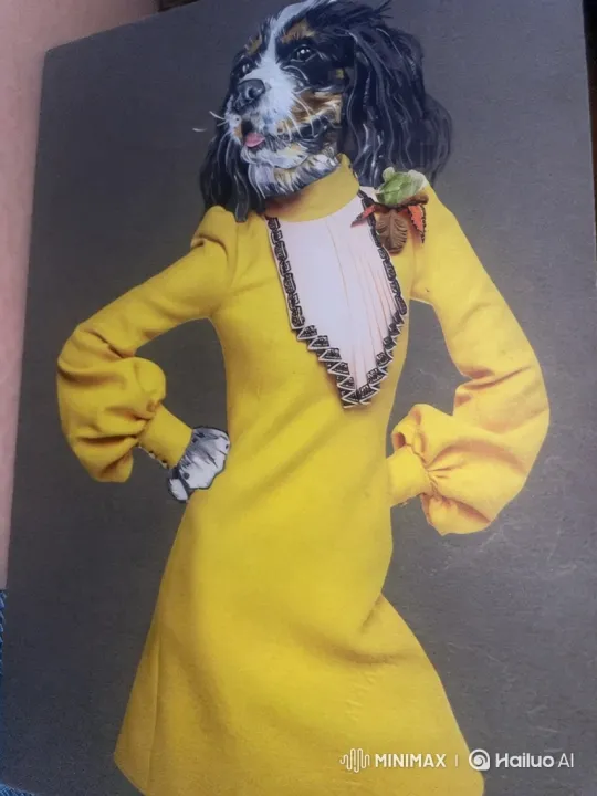 Animated Whimsical Dog-Headed Figure in Vibrant Yellow Dress – AI Generated Video | Hailuo AI