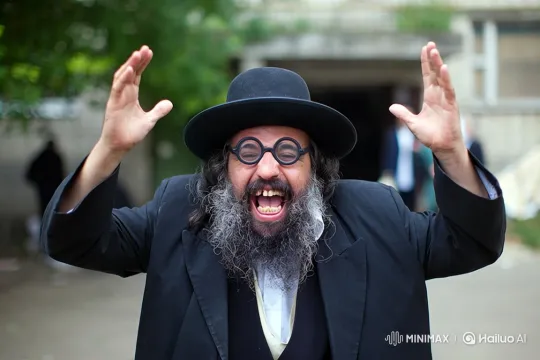 Man Endures Humiliation with 'Jew' Plaque in Disturbing Scene – AI Generated Video | Hailuo AI