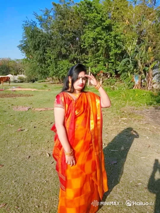 Graceful Woman in Sunny Field with Serene Walk – AI Generated Video | Hailuo AI