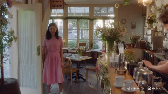 Annie's Friendly Encounter at Fiore24 Shop Cafe – AI Generated Video | Hailuo AI