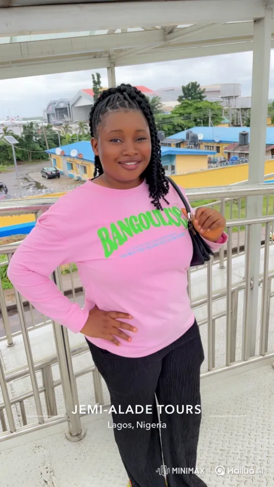Woman Walks with Joyful Smile on Overpass – AI Generated Video | Hailuo AI
