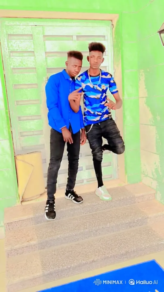 Young Men Pose with Subtle Gestures on Steps – AI Generated Video | Hailuo AI