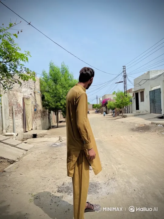 Man in Traditional Clothing Enters Racing Car in Rustic Village – AI Generated Video | Hailuo AI