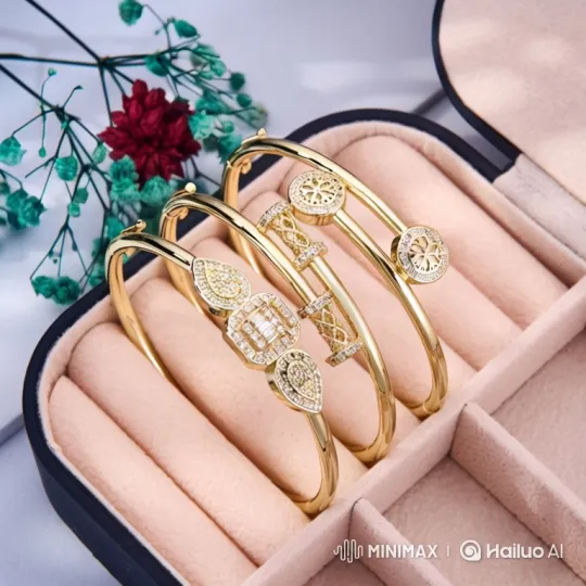 Glittering Bracelets and Floral Display in Jewelry Box – AI Generated Video | Hailuo AI