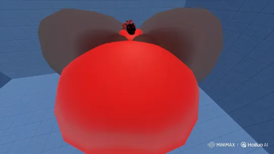 Rapid Expansion of a 3D Character in a Grid Room – AI Generated Video | Hailuo AI