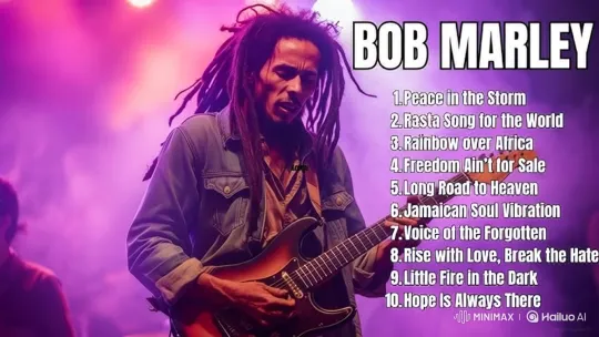 Bob Marley's Captivating Guitar Performance – AI Generated Video | Hailuo AI