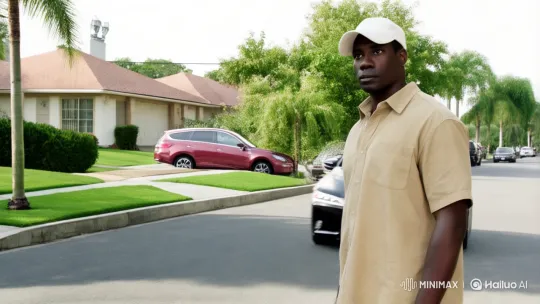 Man in Beige Shirt Enters Black Lexus, Drives Away – AI Generated Video | Hailuo AI