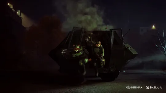 Military Cats Ambush Victory in Futuristic Combat – AI Generated Video | Hailuo AI