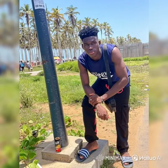 Young Black Man Poses Confidently in Tropical Setting – AI Generated Video | Hailuo AI
