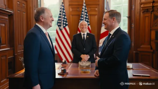 Formal Handshake with Prime Minister in Grand Office – AI Generated Video | Hailuo AI