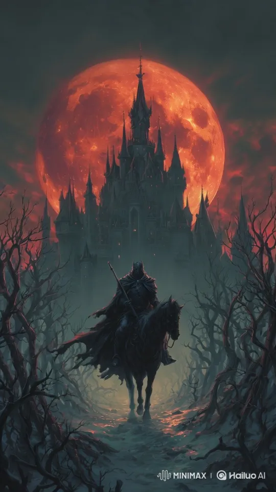 Knight Approaches in Dark Fantasy Landscape – AI Generated Video | Hailuo AI