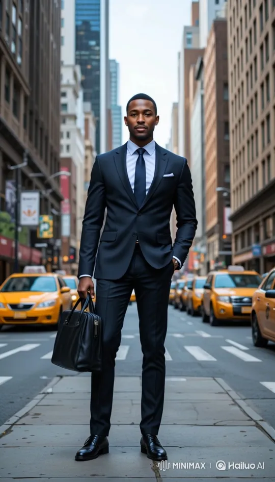 Confident Businessman Inspires Ambition in NYC Scene – AI Generated Video | Hailuo AI