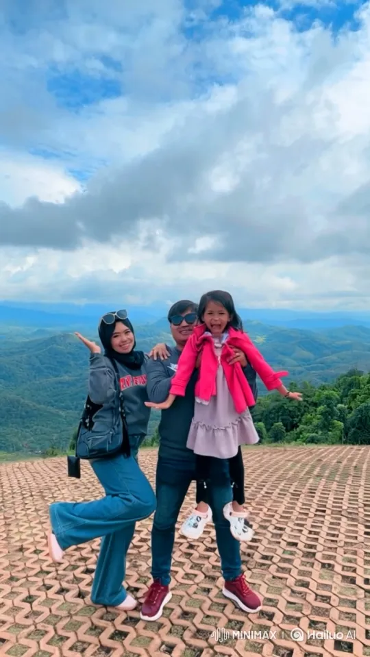 Family on Mountain Peak to Earth from Space Panorama – AI Generated Video | Hailuo AI
