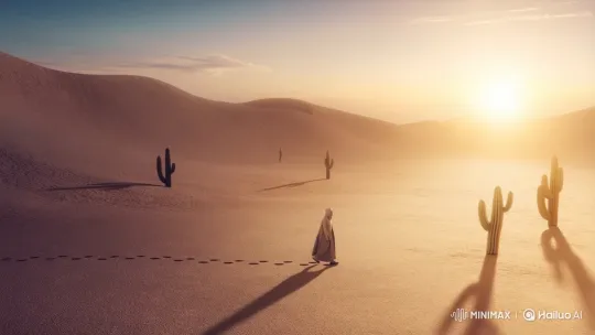 Desert Evolution: From Nomad Past to Digital Future – AI Generated Video | Hailuo AI