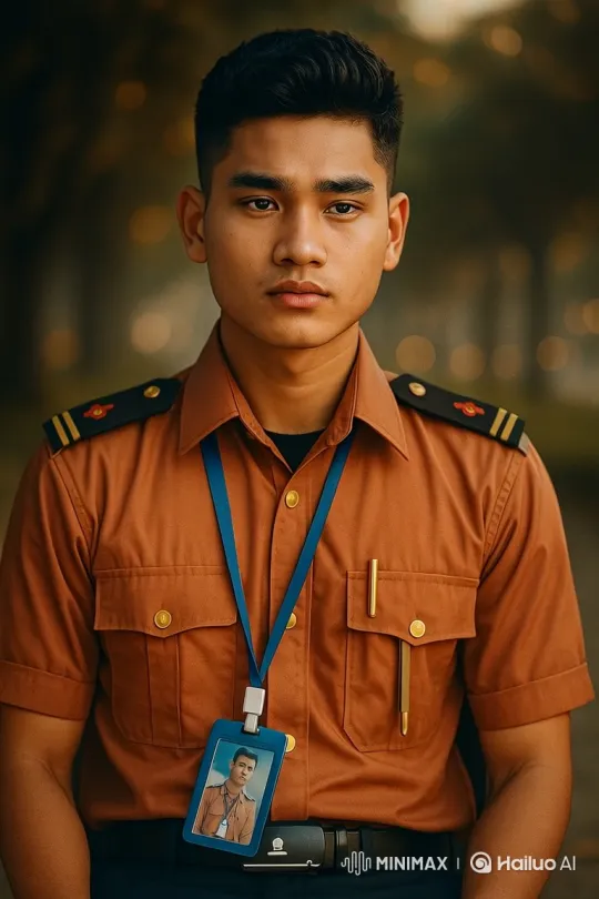 Young Man in Uniform: A Portrait of Quiet Confidence – AI Generated Video | Hailuo AI