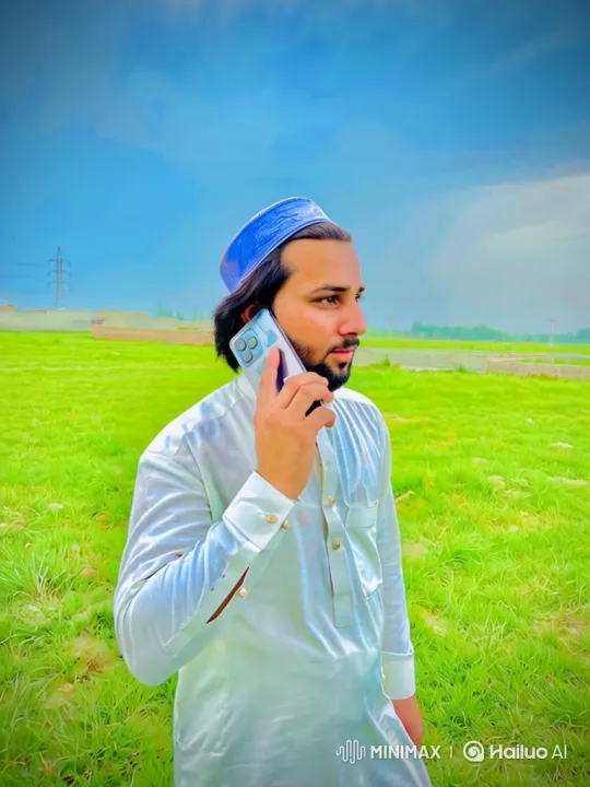 Man on Phone Call Followed by Truck in Lush Field – AI Generated Video | Hailuo AI