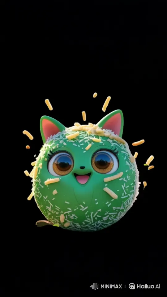Animated Klepon Selects Pineapples in a Vibrant Market – AI Generated Video | Hailuo AI