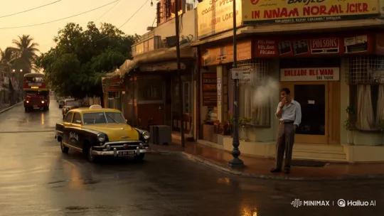 Nostalgic 1960s Mumbai Street to Skyline Panorama – AI Generated Video | Hailuo AI