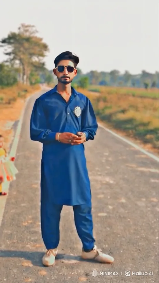 Young Man Waits for Vintage Car on Rural Road – AI Generated Video | Hailuo AI