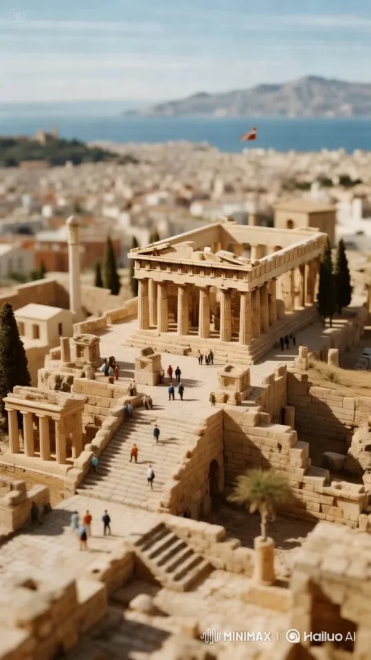 Immersive Journey Through Hyper-Realistic Acropolis Diorama – AI Generated Video | Hailuo AI