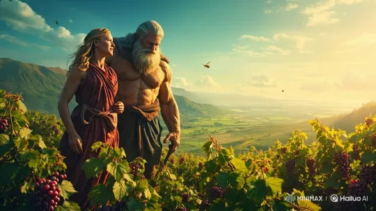 Couple in Vineyard Enjoying Scenic Sunset – AI Generated Video | Hailuo AI