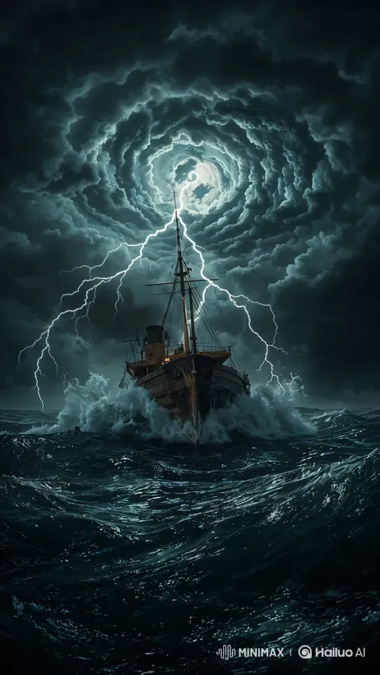 Romanticist Art: The Siren's Struggle in a Tempest – AI Generated Video | Hailuo AI