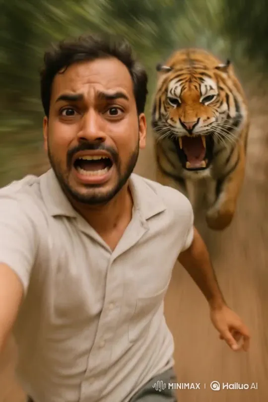Running Selfie with Behind-the-Scenes Action – AI Generated Video | Hailuo AI