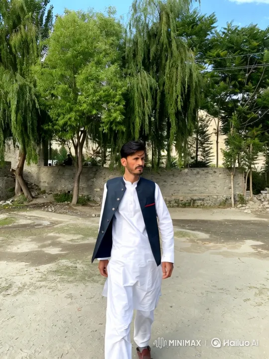 Young Man Walking in Scenic Landscape with Camera Tracking – AI Generated Video | Hailuo AI