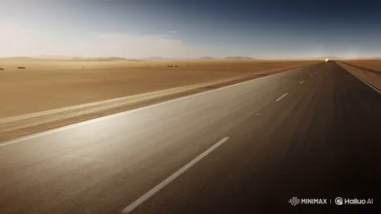 Futuristic Race Car Zooms Through Desert Highway – AI Generated Video | Hailuo AI