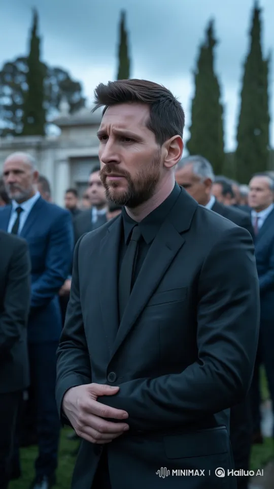 Lionel Messi in Mourning: A Grief-Stricken Moment Captured – AI Generated Video | Hailuo AI