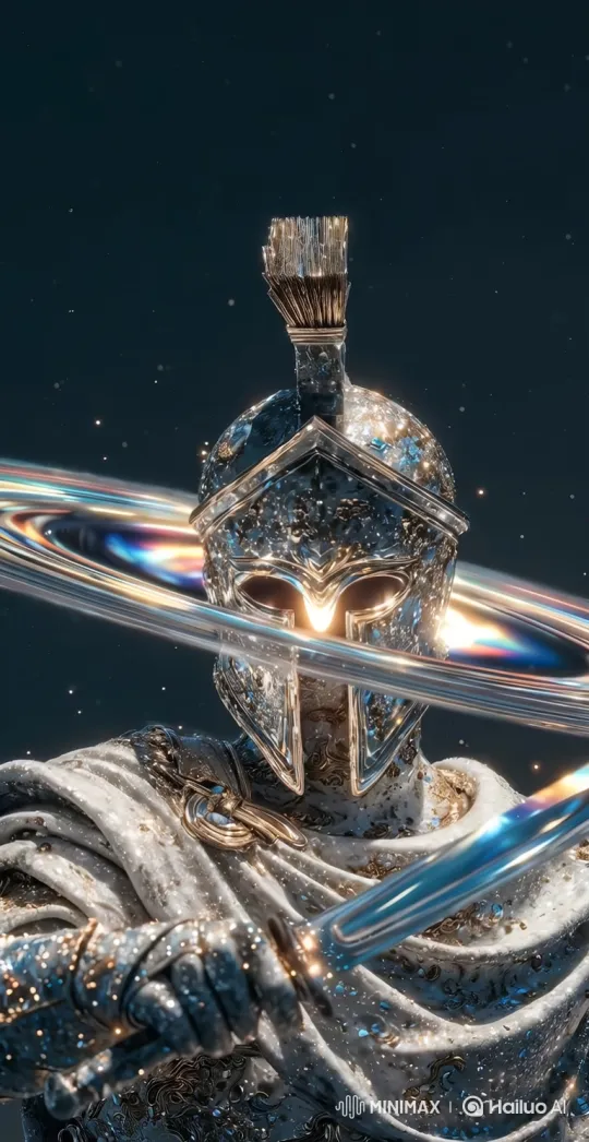 Cosmic Warrior: A Slow-Motion, Glowing Spectacle – AI Generated Video | Hailuo AI