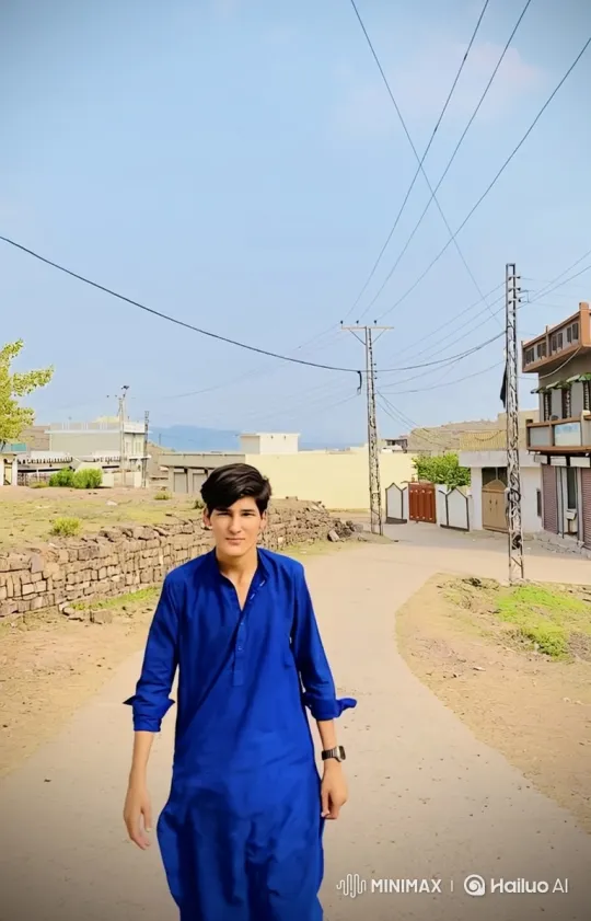 Young Man in Royal Blue Walks Steadily Towards Camera – AI Generated Video | Hailuo AI