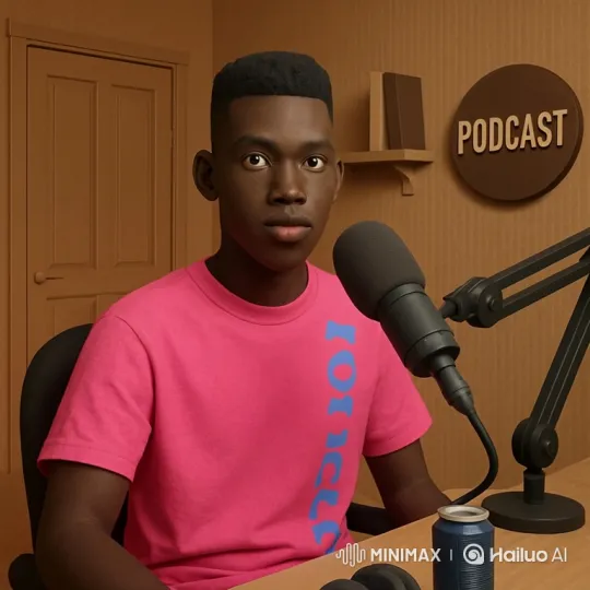 Young Black Man Tells Sad Story in Podcast Setting – AI Generated Video | Hailuo AI