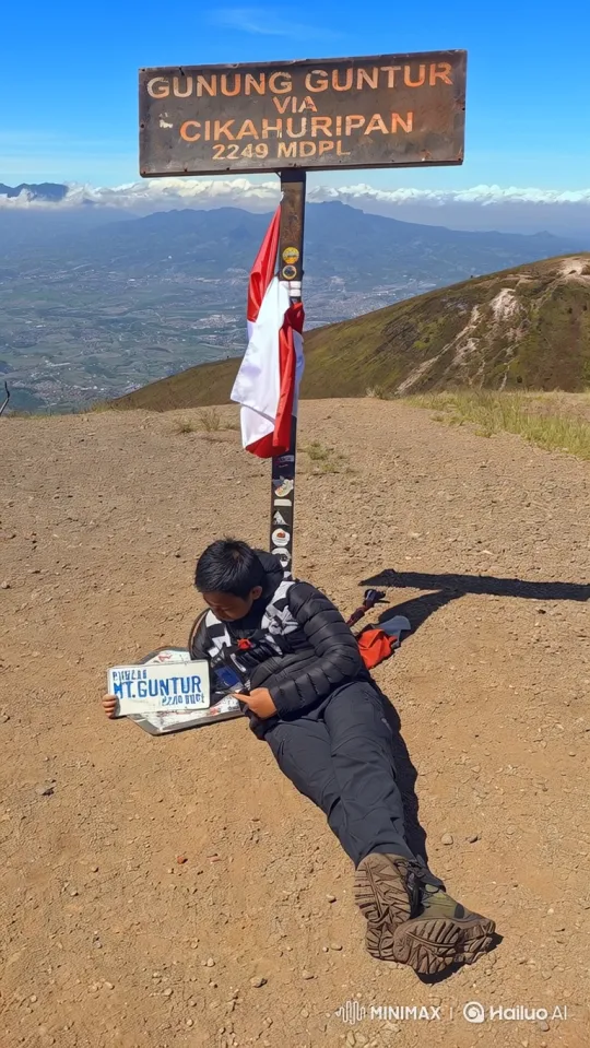 Hiker's Journey from Mountain Peak to Space View – AI Generated Video | Hailuo AI