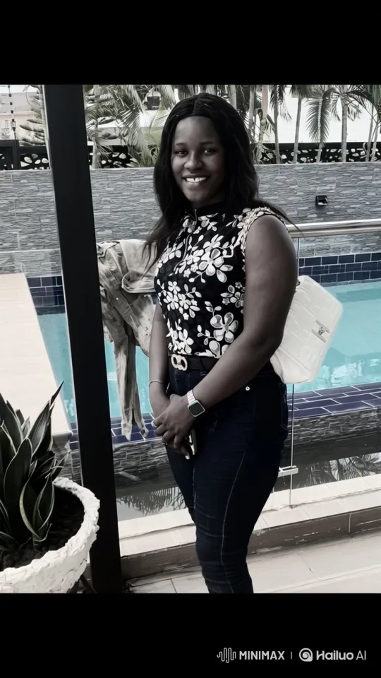 Woman Smiles by Pool with Gentle Breeze and Ripples – AI Generated Video | Hailuo AI