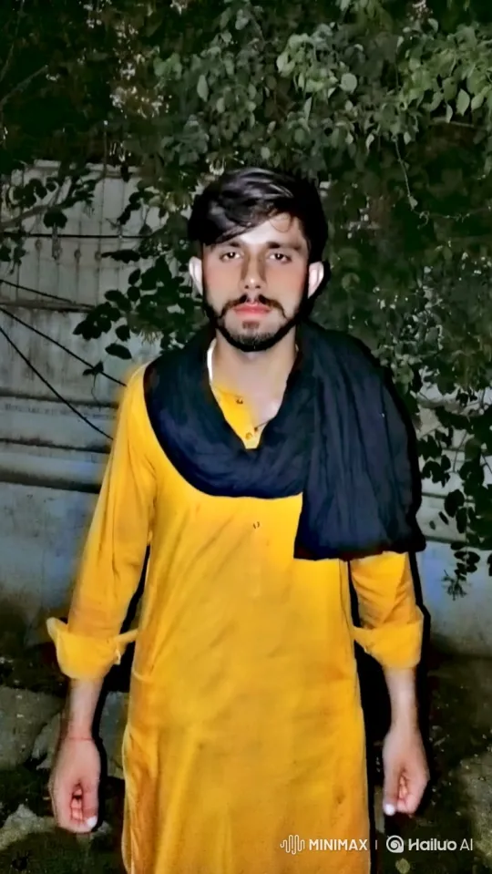 Young Man in Yellow Shirt Contemplates Under Night Sky – AI Generated Video | Hailuo AI