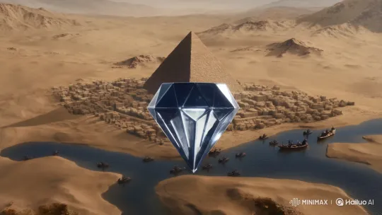 Chrono-Crystal Transforms Eras to Cosmic Nebula – AI Generated Video | Hailuo AI