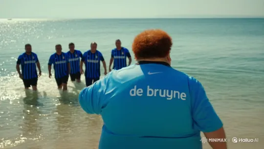 Obese Man Pushed into Sea, Laughed at by Group – AI Generated Video | Hailuo AI