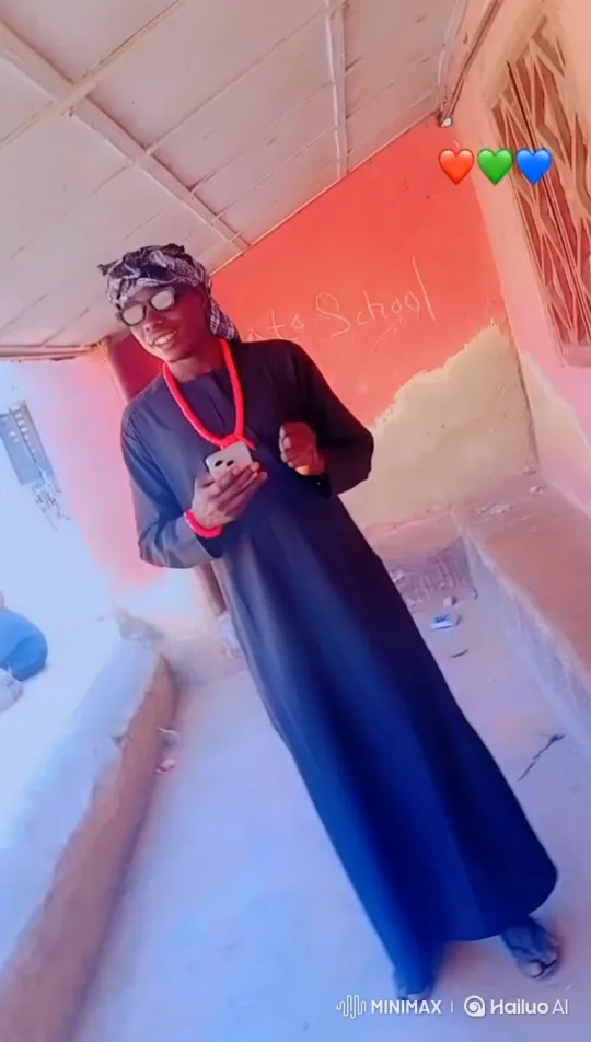 Young Man in Traditional Attire Enters Luxury Car Amidst Pickup Trucks – AI Generated Video | Hailuo AI