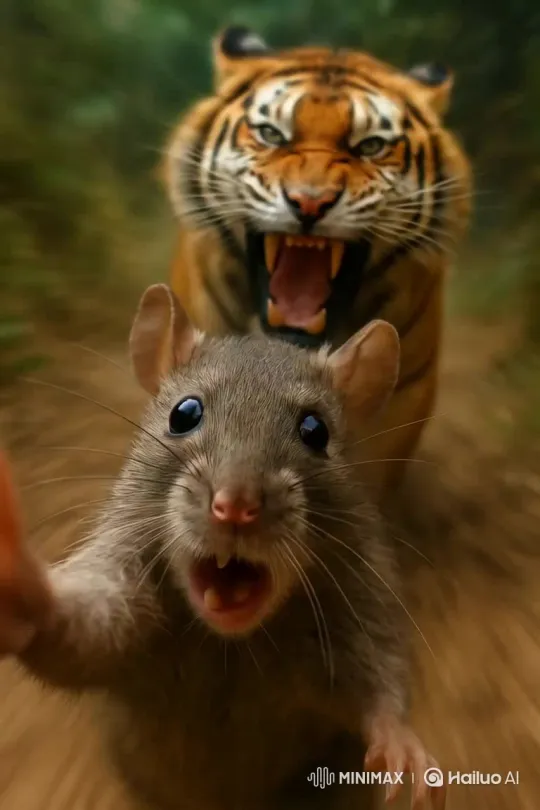 Everyone Runs from the Tiger – AI Generated Video | Hailuo AI