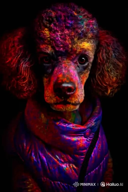 Dancing Poodle Creates Art in Dynamic空中舞蹈 – AI Generated Video | Hailuo AI