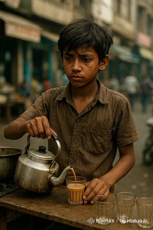 Young Street Vendor Finds Hope Amidst Daily Work – AI Generated Video | Hailuo AI