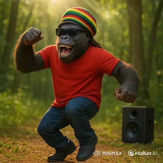 Energetic Gorilla Dances and Prepares for a Journey – AI Generated Video | Hailuo AI