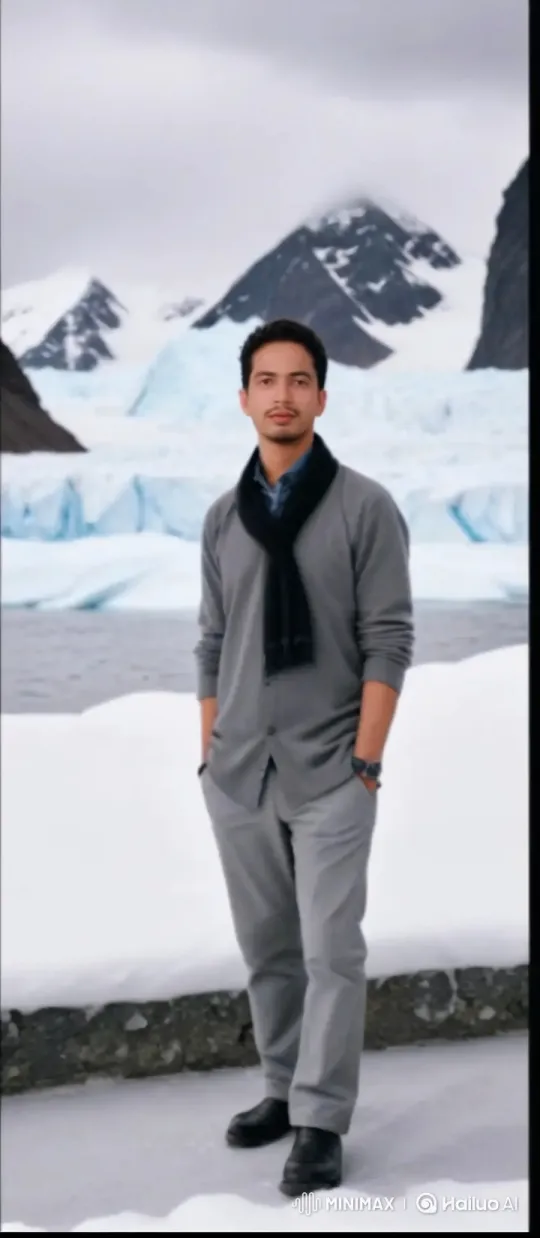 Young Man Contemplates Arctic Wilderness in Serene Short Film – AI Generated Video | Hailuo AI